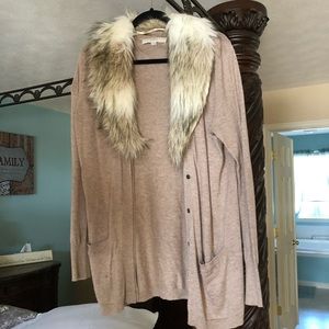 Faux fur cardigan! Super cute!